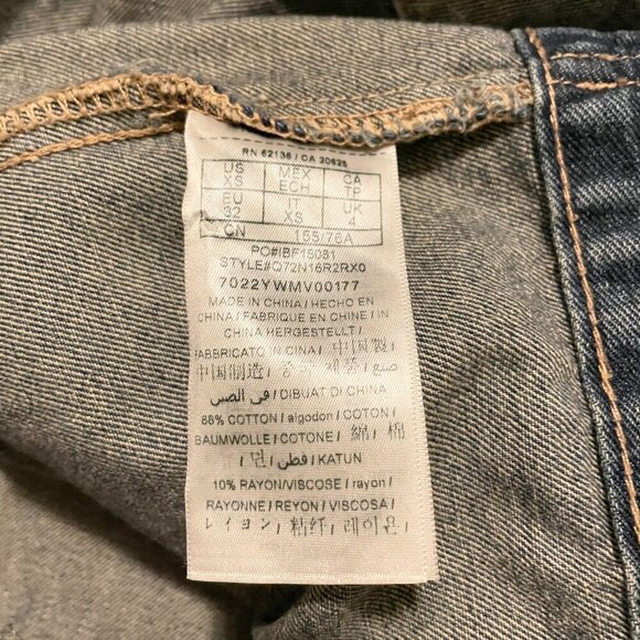 Guess Jean Jacket Distressed Womens Size XS - Picture 9 of 16